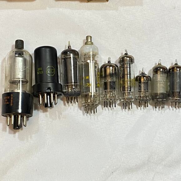 Vintage Lot of 26 Electron Vacuum Tubes Radio AMP Audio Not Tested As Is - Picture 7 of 16